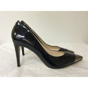 New York  Look  Women black/silver pump Shoes leather Size 40.5 M pre-owned